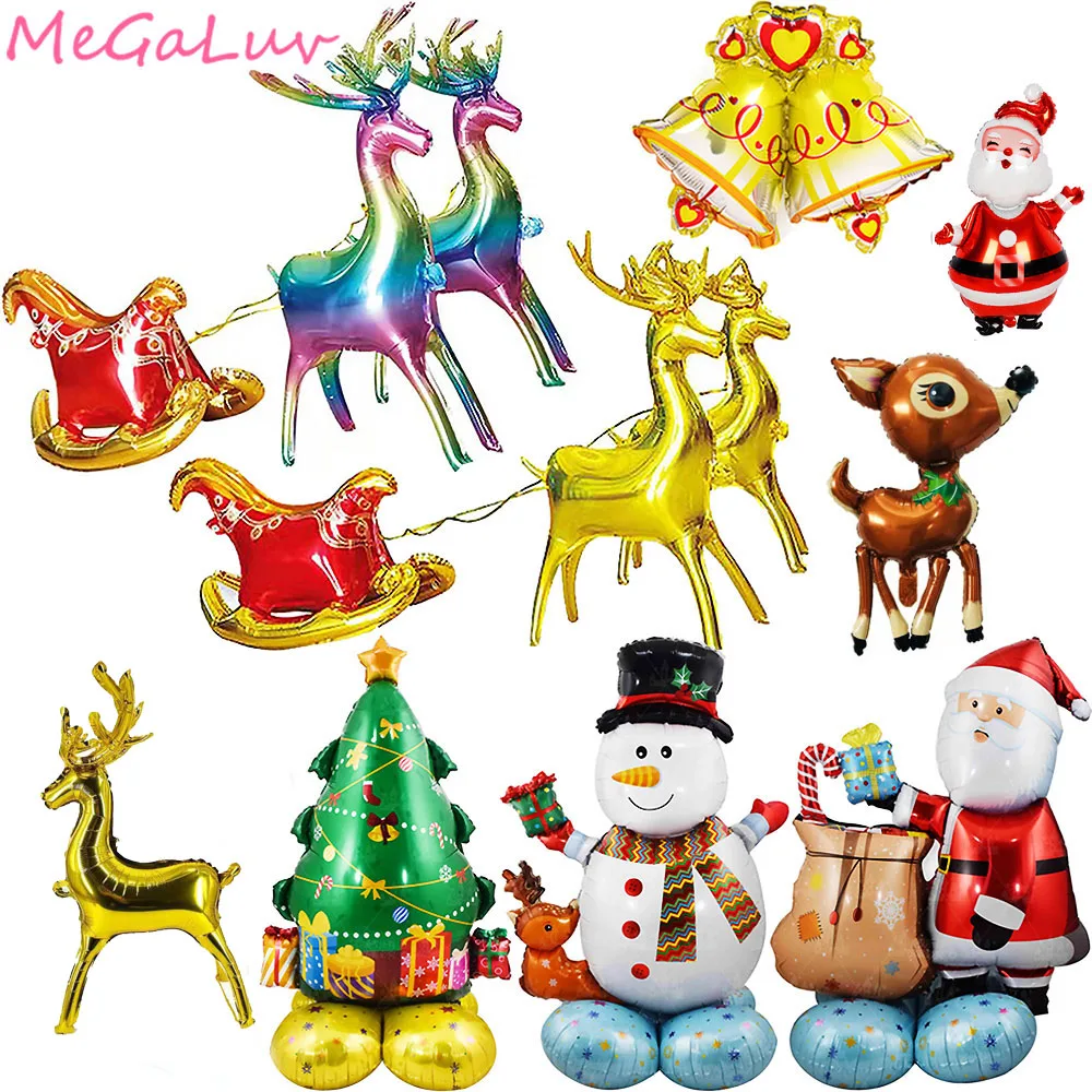 

Large Christmas Foil Balloons Standing Reindeer Balloon Santa Snowman Deer Elk Ballons Xmas New Year Christmas Party Decorations