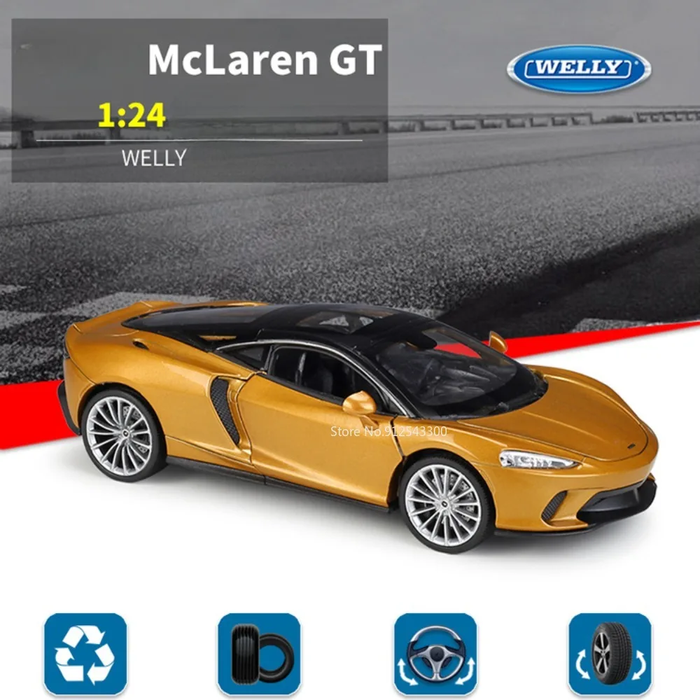 

Модель игрушечного автомобиля McLaren GT, модель литая статического сплава, Коллекционная модель, Подлинная игрушка для мальчика, подарок на день рождения, сувениры, масштаб 1/24