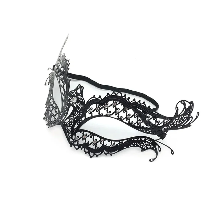 Искусственная черная Лазерная вырезанная Венецианская маска для маскарада