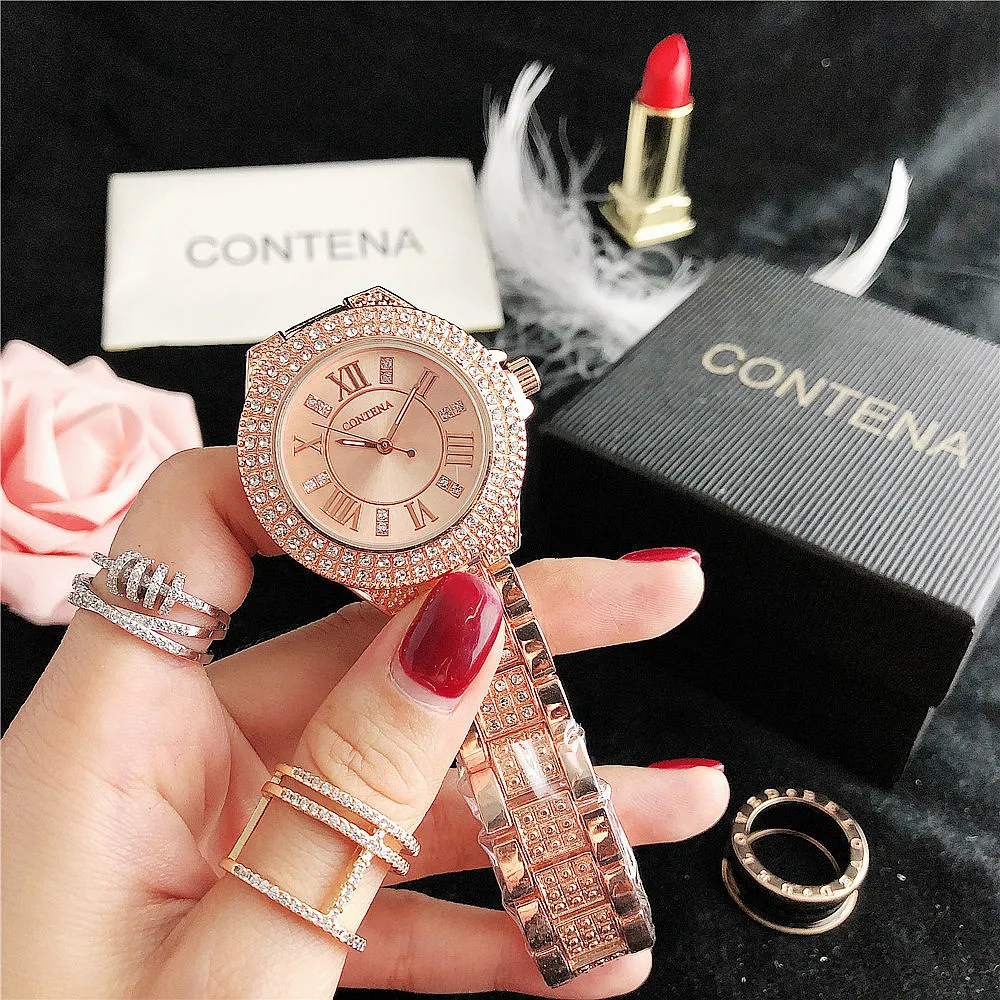 2023 Luxury new stainless steel strap watch with brick stainless steel strap fashion commercial Stone Ying women's watch