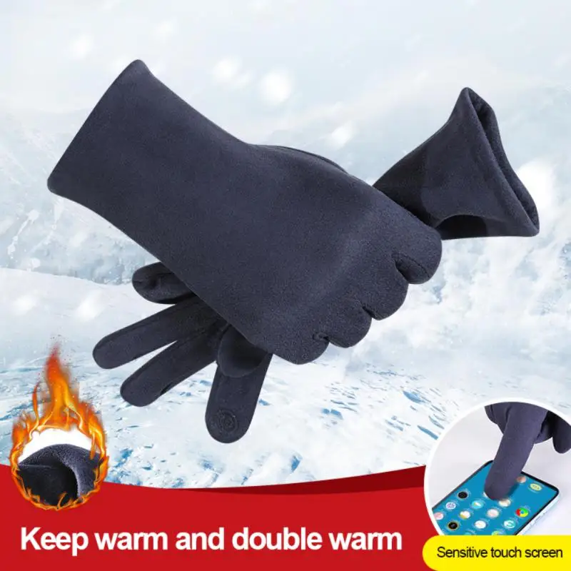 

Winter Cycling Gloves Thermal Fleece Touch Screen Full Finger Bike Gloves Fishing Running Skiing Mitten Motorcycle Riding
