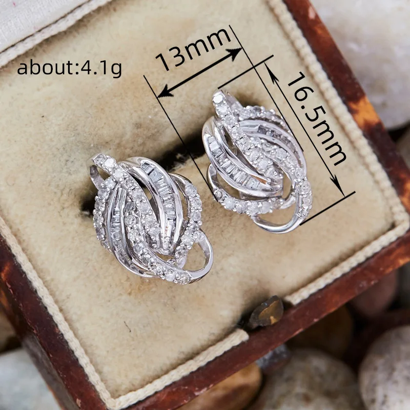 2024 Новые модные серьги с геометрической линией и блестящим цирконом