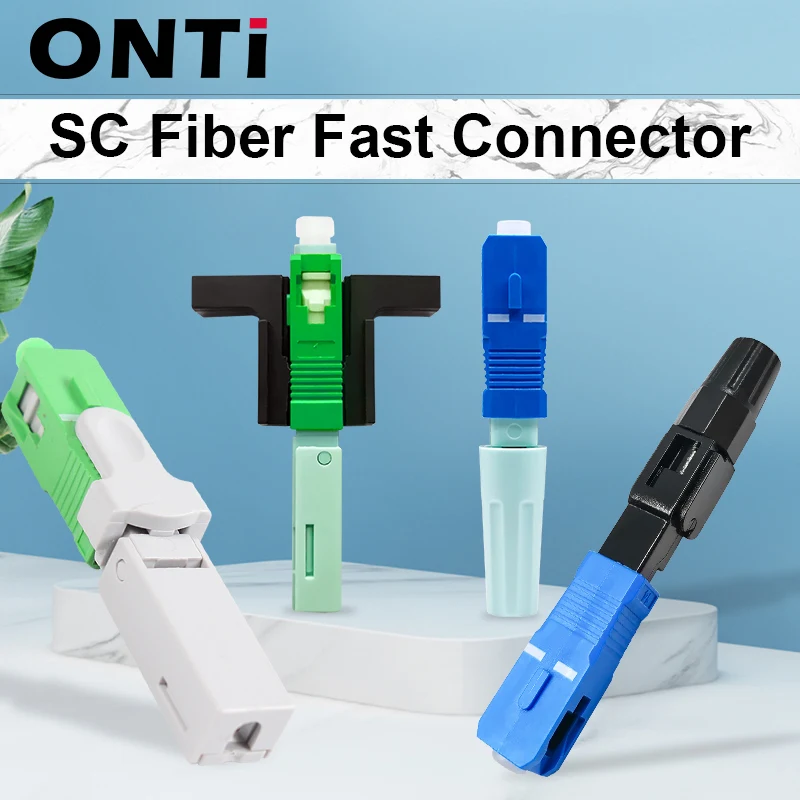 

ONTi 200-400pcs FTTH Embedded Fiber Optic Fast Connector SC APC Single Mode Fiber Optic Adapter SC UPC Cold Quick Field Assembly