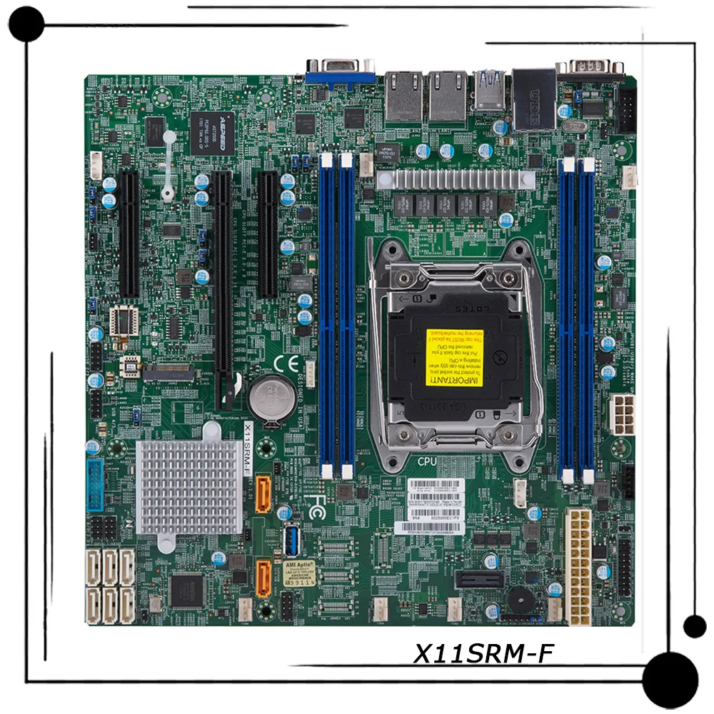 

X11SRM-F For Supermicro Server microATX Motherboard LGA-2066 C422 Chipset DDR4 PCI-E 3.0 Support W-2100/2200 Perfect Tested