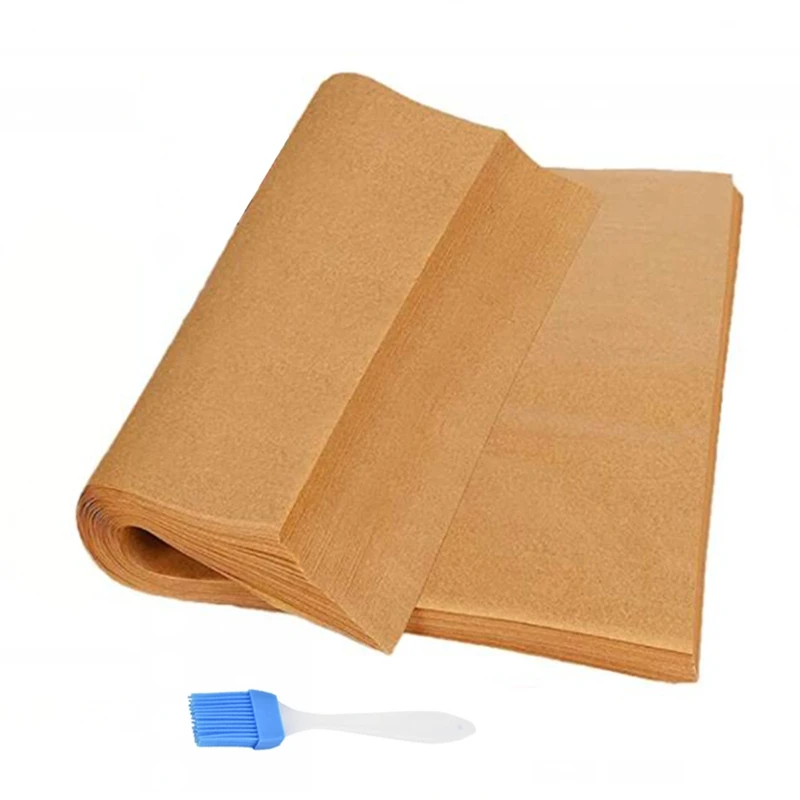 

Parchment Paper, 300 PCS Parchment Paper Sheet 10X14 Inch, Unbleached Parchment Paper With A Silicone Brush