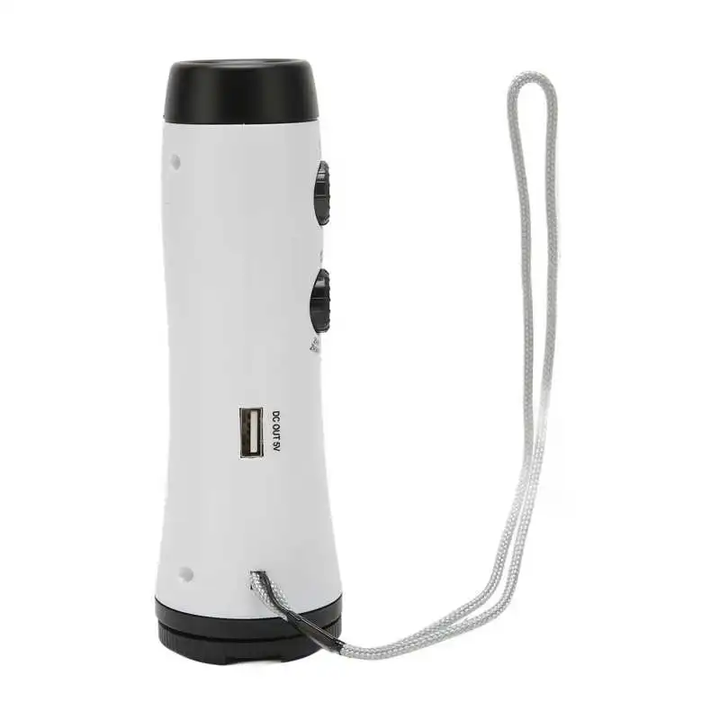 

FM AM Weather Radio Hand Crank Flashlight Radio Solar Powered with Wrist Strap LED Flashlight for Outdoor