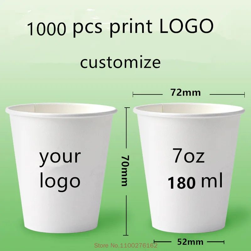 

100/1000pcs High Quality Customize 200ml 7oz Small Paper Cup Holiday Event Child Birthday Wedding Party Favors Custom Logo Cups