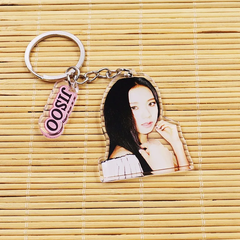 Фото KPOP Idols JISOO акриловые брелки высокого качества INS стиль двухсторонняя печать брелоки рюкзак подвески украшения фанаты подарки №3