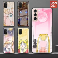 glass case for samsung galaxy s22 ultra s21 plus s20 fe note 20 10 lite s10 s9 s8 9 s10e funda phone cover anime sailor moon sac