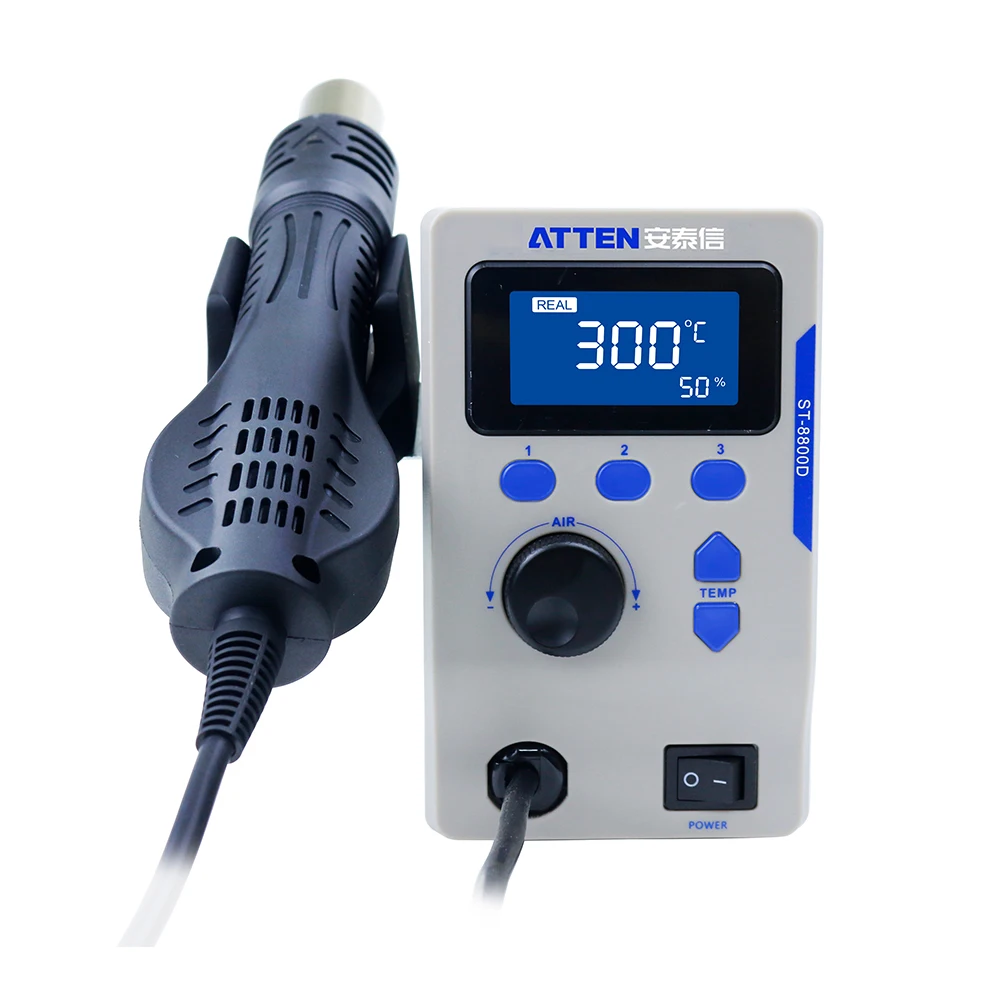 

ATTEN ST8800D 800w 110v 220v Digital Hot Air Repair Station with 4pcs Nozzles