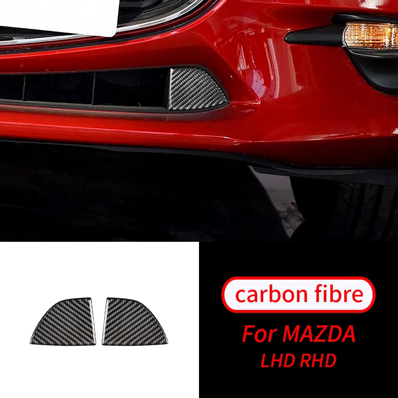 

For Mazda 3 Axela 2017 -2018 2 PCS Real Carbon Front Grille Grill Sticker Cover Trim Car Interior Accessories