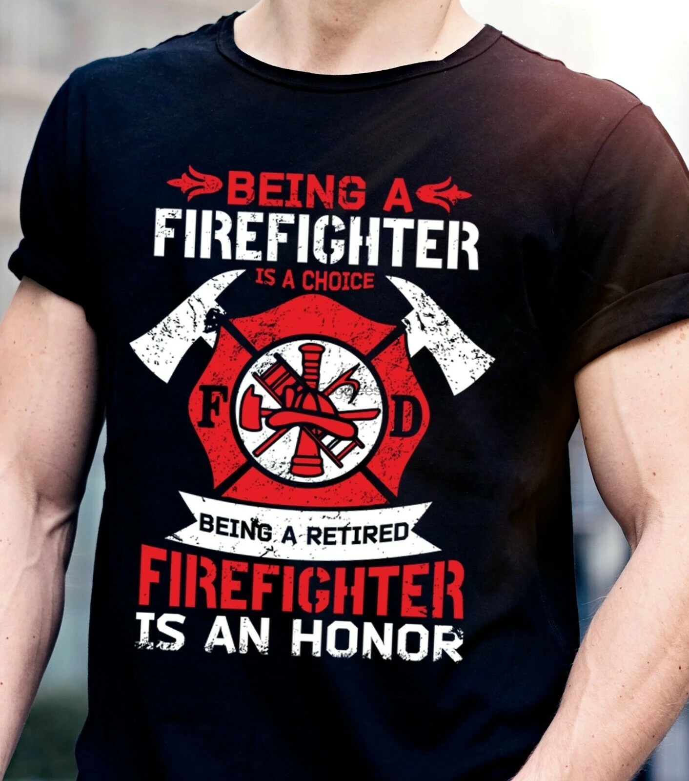 Мужская футболка с изображением Мальтийского Креста пожарного рубашки для
