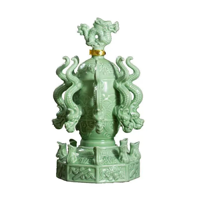

Dead Soldiers Jingdezhen Ceramics Celadon Glaze Jiulongzhi Creative Decoration Ornaments Sealed Jar Wine Jar