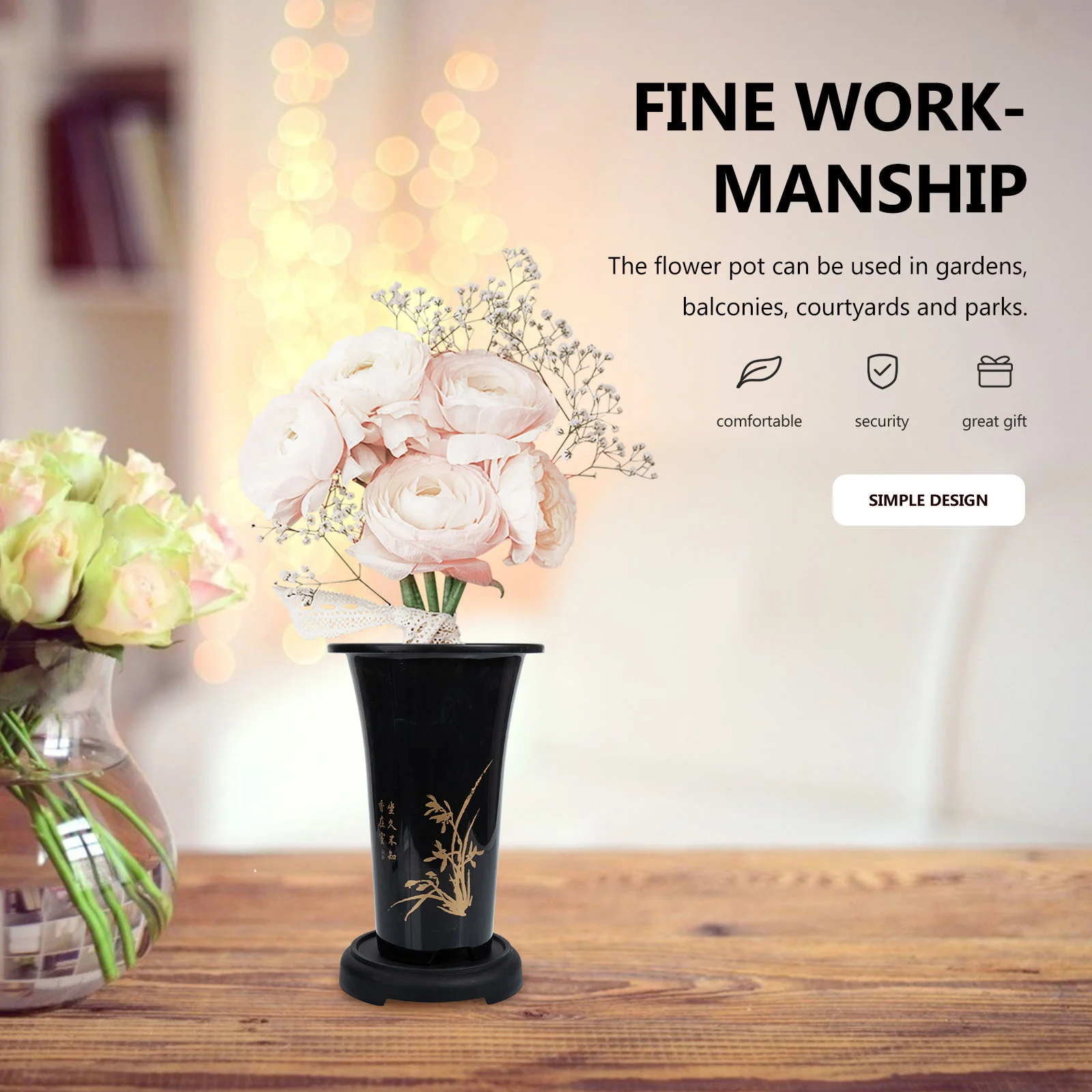 Декор имитация фиолетового песка орхидея цветочный горшок садовые цветочные