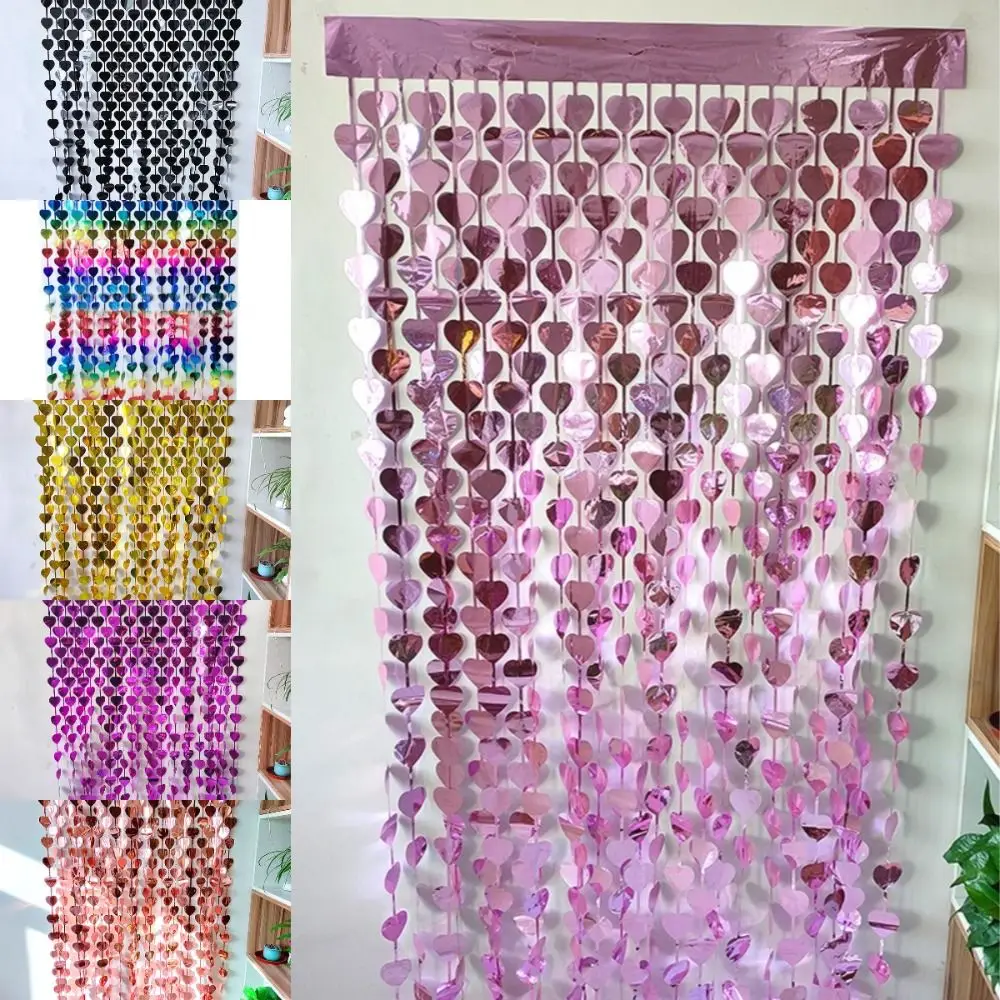 Блестящая вечеринка на День святого Валентина занавеска дверь бахрома мерцающая