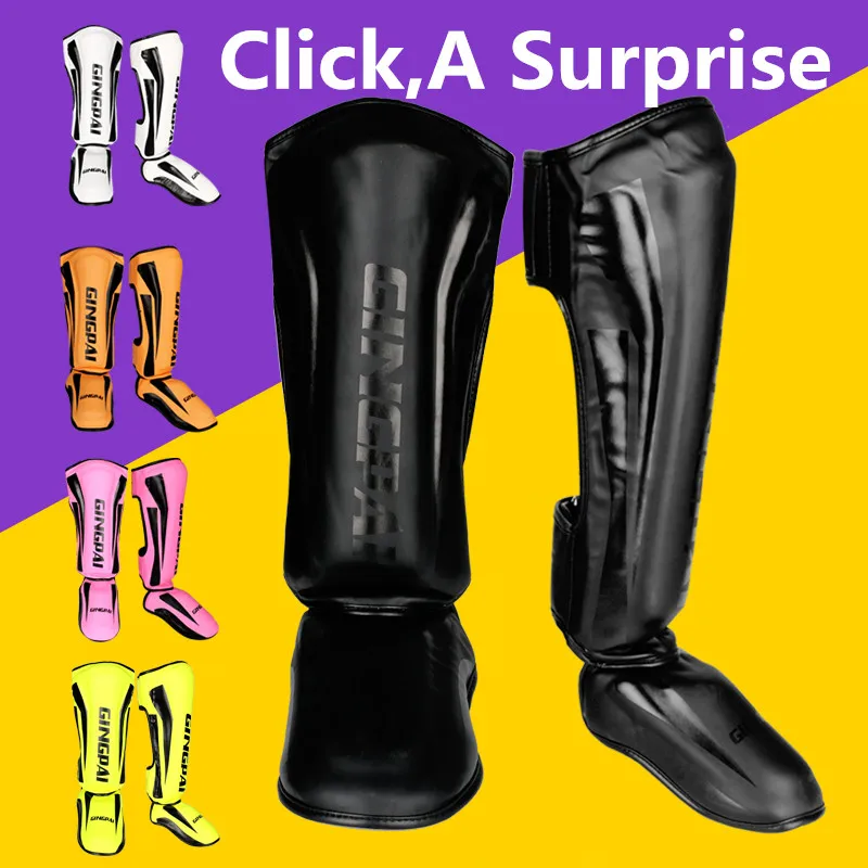 

Youth/Adult Kids MMA Boxing Shin Guards Instep Kickboxing Ankle Support Equipment Karate Protectors Sanda Muay Thai Leggings DEO