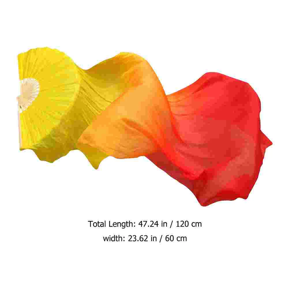 Имитация шелка танцевальный веер красочный баннер складная лента для