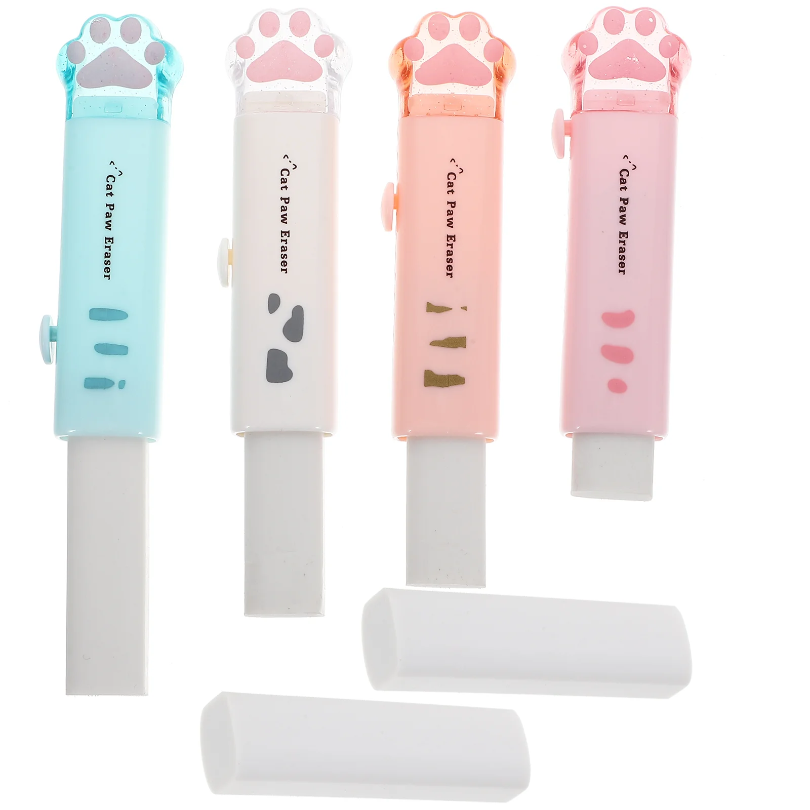 

1 Set Cartoon Cat Paw Eraser Retractable Eraser Kawaii Erasers Cute Erasers