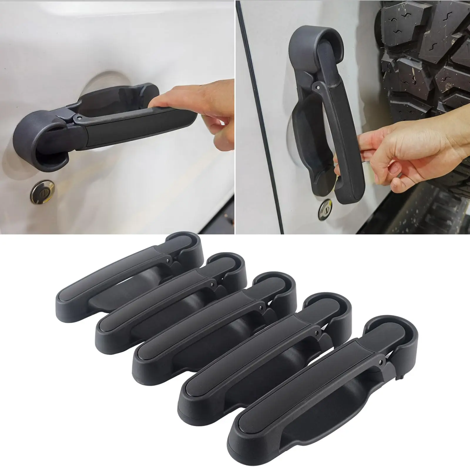 

Комплект дверных ручек и ручка задней двери для Jeep Wrangler JK JKU 2007-2018 гг., без кнопки, прессованный выпуск, 5 шт., аксессуары для автомобильных дверных ручек