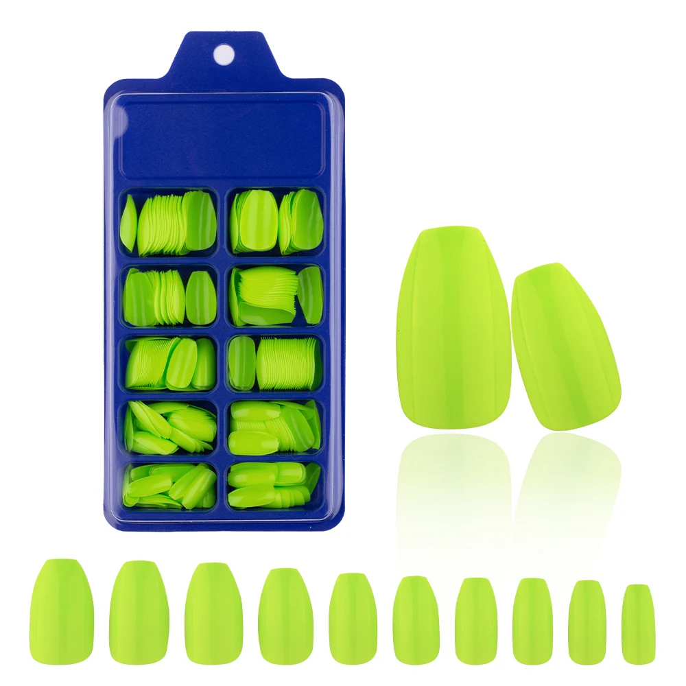 Глянцевые короткие накладные ногти 240 шт./коркор. акриловые телесного цвета