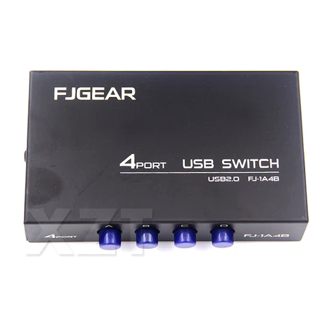 Переключатель USB2.0, 4-портовый концентратор, 1A4B, общий переключатель, адаптер для компьютера, сканера, принтера, 4 в 1, внешний ручной переключатель Sharer