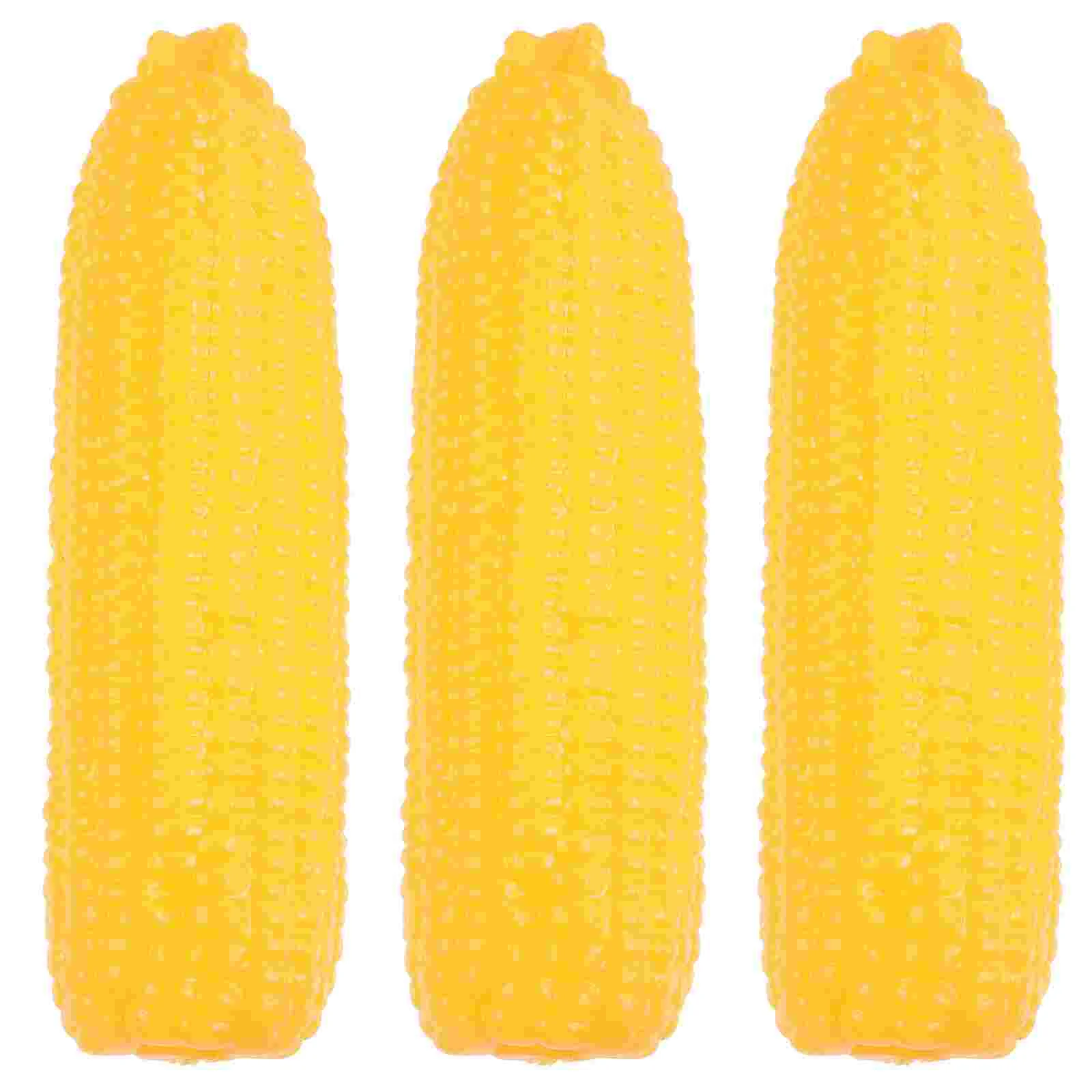 

3 Pcs Vegetable Simulation Corn Plastic Food Toys Photography Props Fake Models