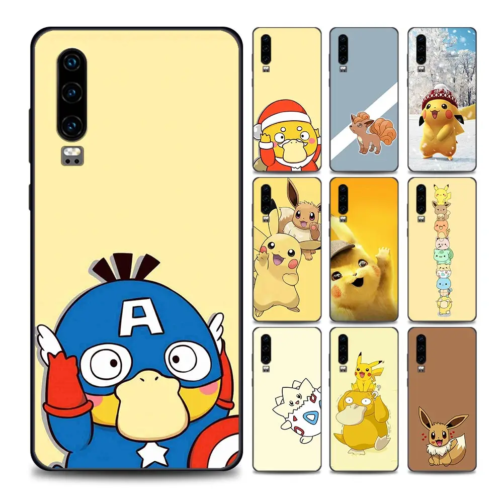 

Pokemon Vulpix Psyduck Phone Case for Huawei P10 P20 P30 P40 Lite P50 Pro Plus P Smart Z Soft Silicone Case Cover Pikachu