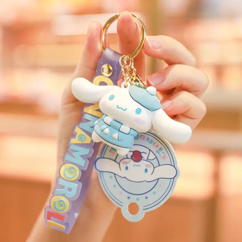 

Sanrio Kawaii Cinnamoroll Four Seasons Series Keychain Girl Heart Cute Cartoon Anime Car Key Pendant Bag Decoration Kid Gifts