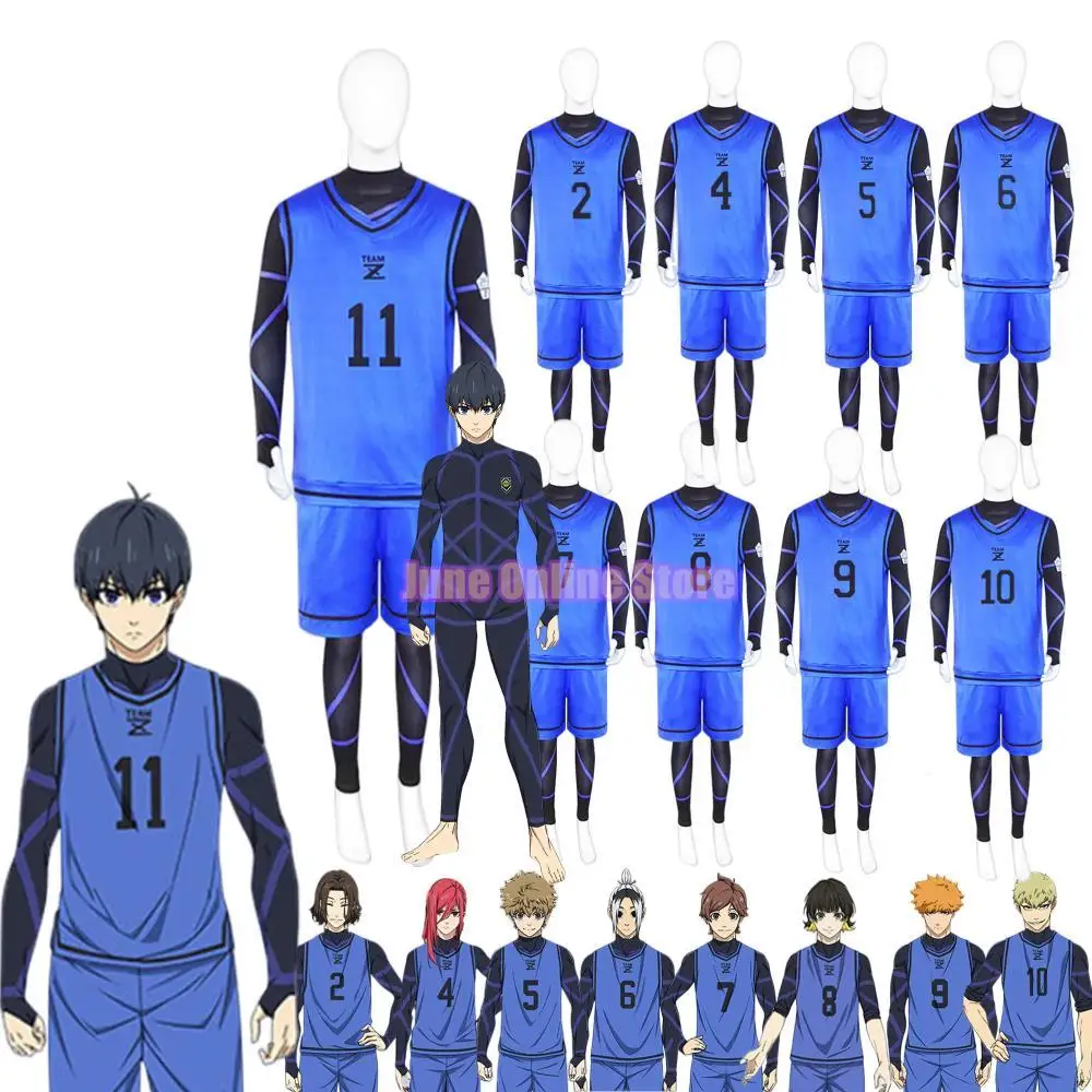 

Blue Lock Isagi Yoichi Chigiri Bachira Rensuke Kunigami Anime Cosplay Costume Football maillot foot uniforme Clothes Jerseys