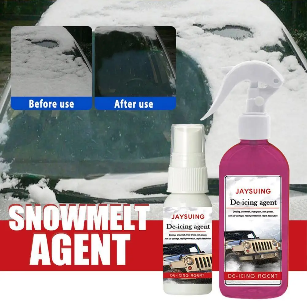 

30/100ml Car Deicing Agent Glass Spray Melting Ice Antiglaze Winter Car Window Defrosting Spray