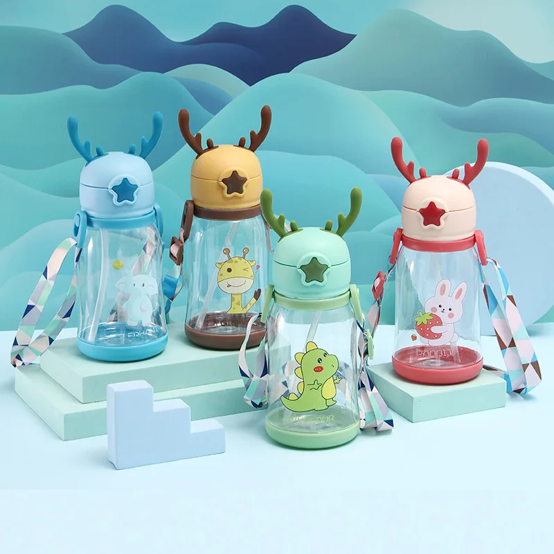 

Милая девочка, рог лося XINGX, прыгающая крышка, соломенная чашка, мужской студенческий портативный ремешок с ремешком, большая емкость, чашка для чайника