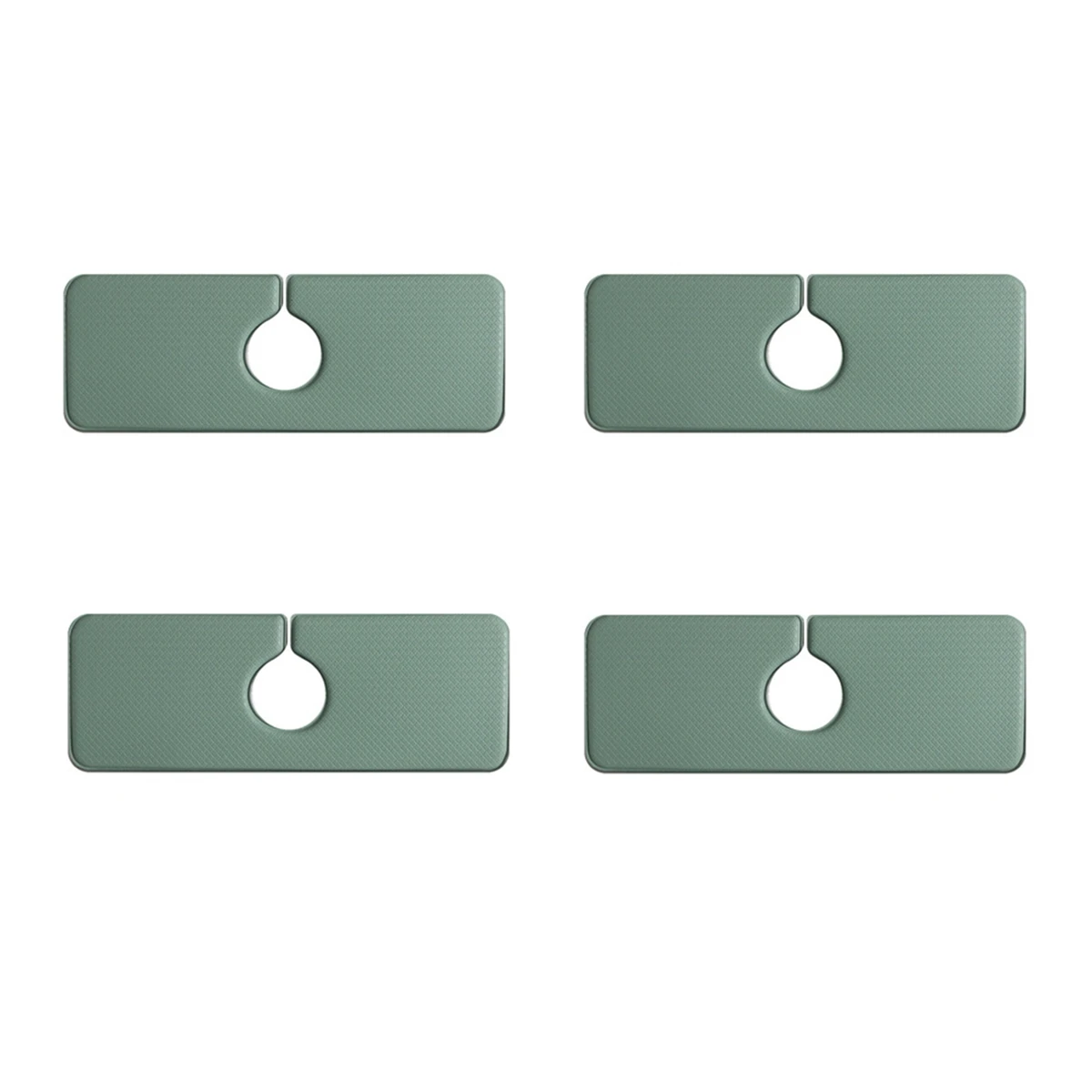 

Sink Mat Splash Guard Kitchen Faucet Wraparound Splash Catcher Absorbent Mat, Leather Contoured Splash Green Small grid
