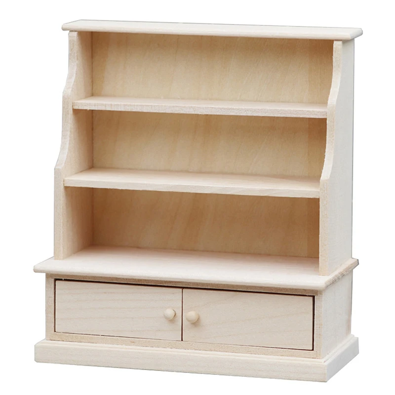 

1pc 1/12 Scale Dollhouse Miniature Wooden Wardrobe Toy Mini Cabinet Bedroom Furniture Kits Dollhouse Home Living Decoration Toys