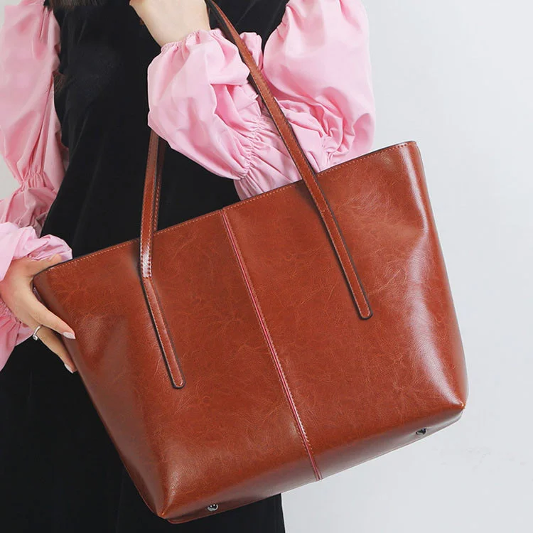 

high quality luxury brand New 2023 Simple Women's Tote Cow Leather Handheld One Shoulder Oblique Straddle Bag Large Capacity