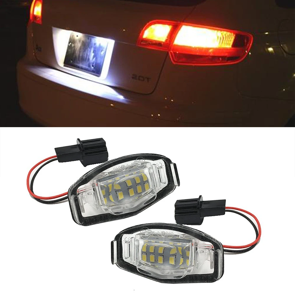 

2pcs White Led Car Number License Plate Light Tail Lamp Assembly Error Free for Acura MDX RL TL TSX ILX
