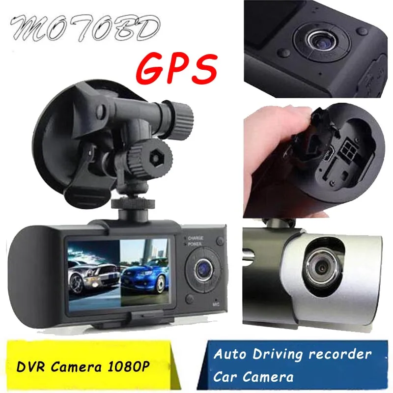 Автомобильный видеорегистратор R300 с двумя камерами, GPS и 3D G-сенсором, 2,7 дюйма, TFT LCD X3000, видеокамера, циклическая запись, цифровой зум