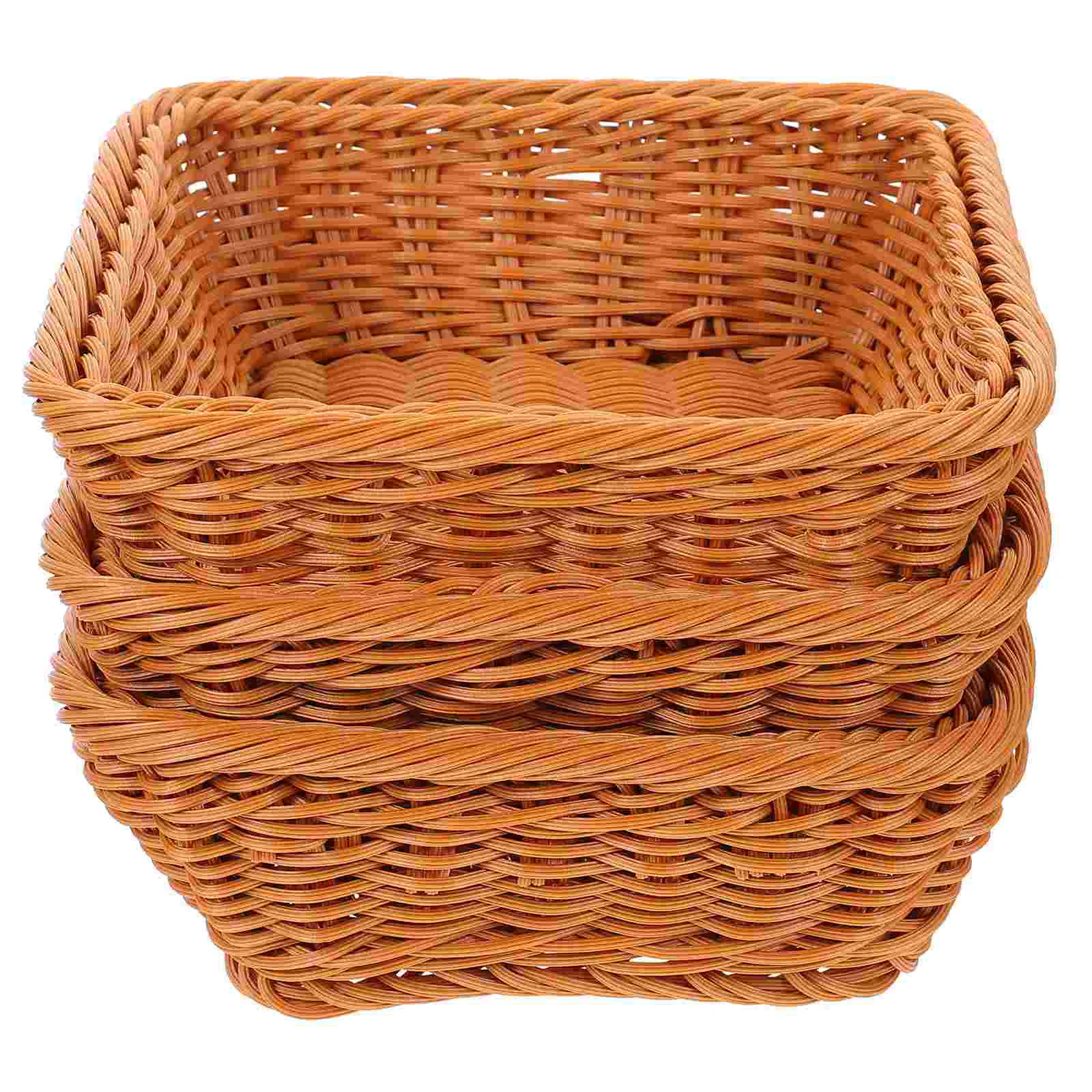 

Basket Wicker Baskets Woven Storage Serving Bread Small Fruit Rattanorganizer Bowl Egg Snack Bin Pantry Sundries Handwoven