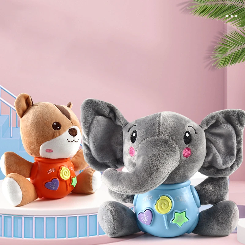 

Мультяшная плюшевая игрушка кукольный звук и музыка гладкая плюшевая игрушка детская Успокаивающая игрушка подарок на день рождения Рожде...