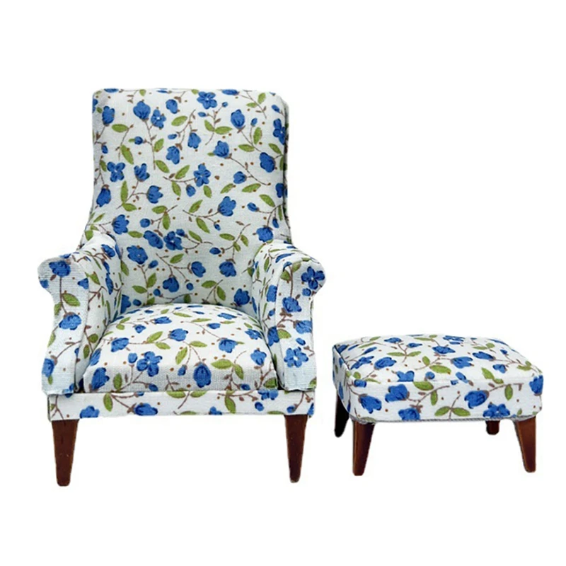 

1:12 Dollhouse Fabric Sofa Armchair Doll House Mini Furniture Sofa Living Room Bedroom Decor Dollhouse Decor