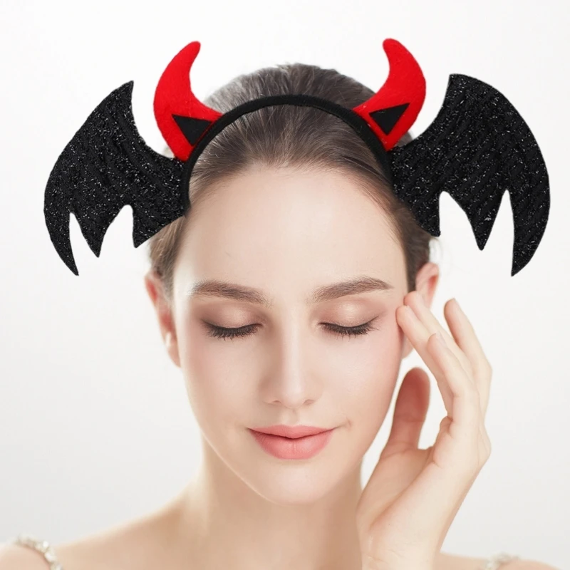 

Bat Wing Hairhoop Festive Glowing Headband Halloween Party Dress Up Room Decors Drop Shipping