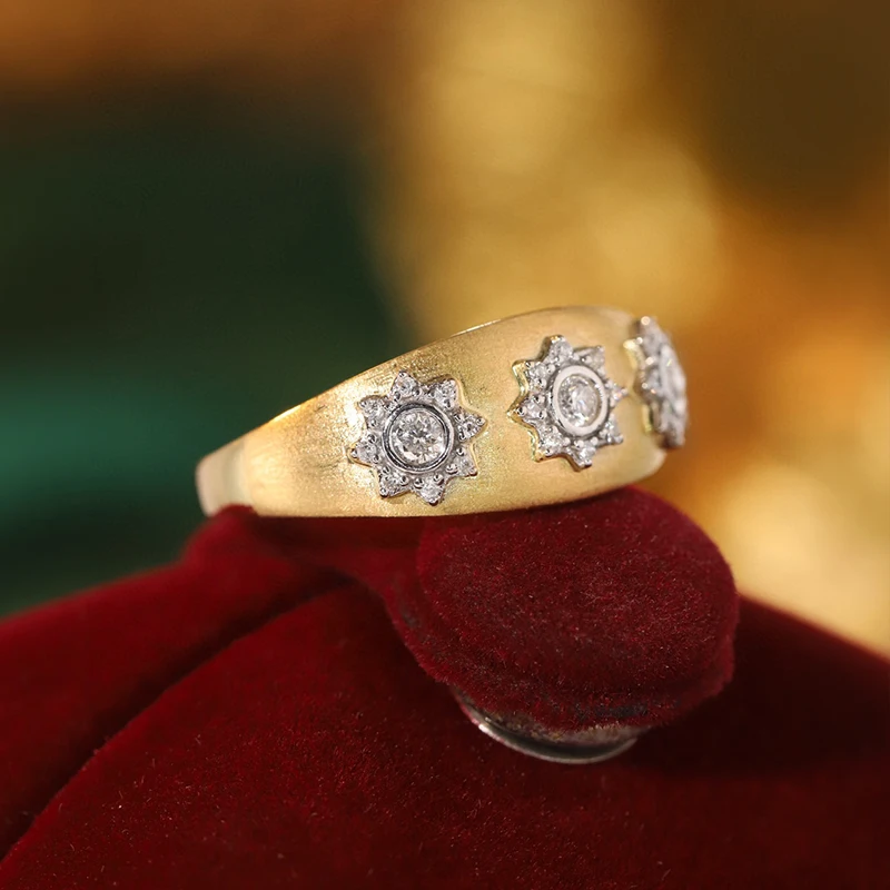 Aazuo роскошные оригинальные ювелирные изделия 18K ТВЕРДОЕ желтое золото реальные