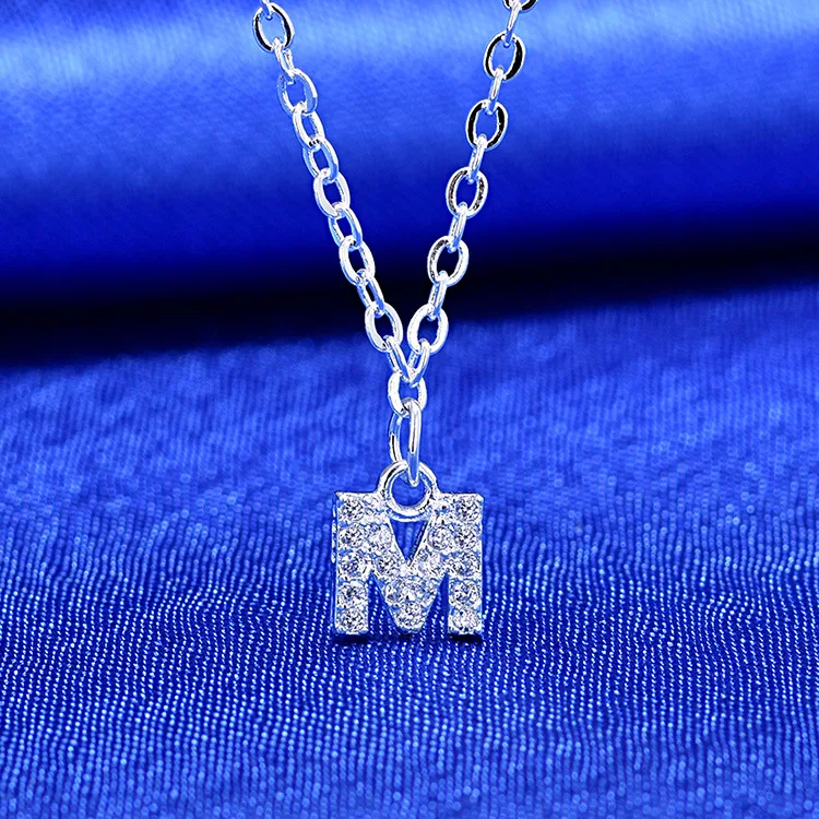 Очаровательные нежные первоначального 26 букв имя ожерелье с подвеской для