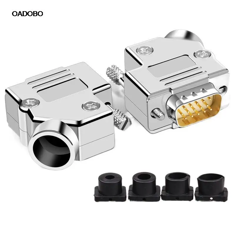 

VGA welding head VGA Angle 45 degree, outlet plug connector 3 row 15 pin connector metal shell