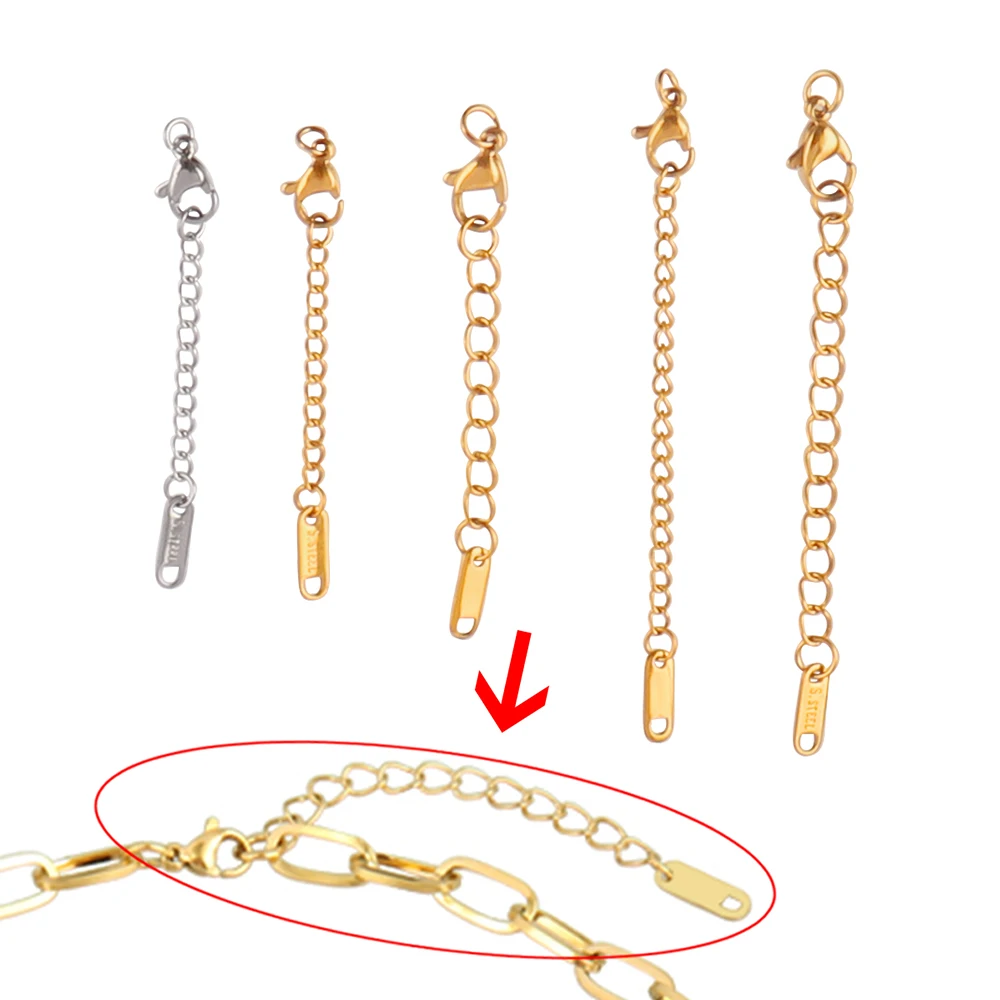 

Цепочка-удлинитель из нержавеющей стали с застежкой-лобстером, 10 шт./лот, 3 см