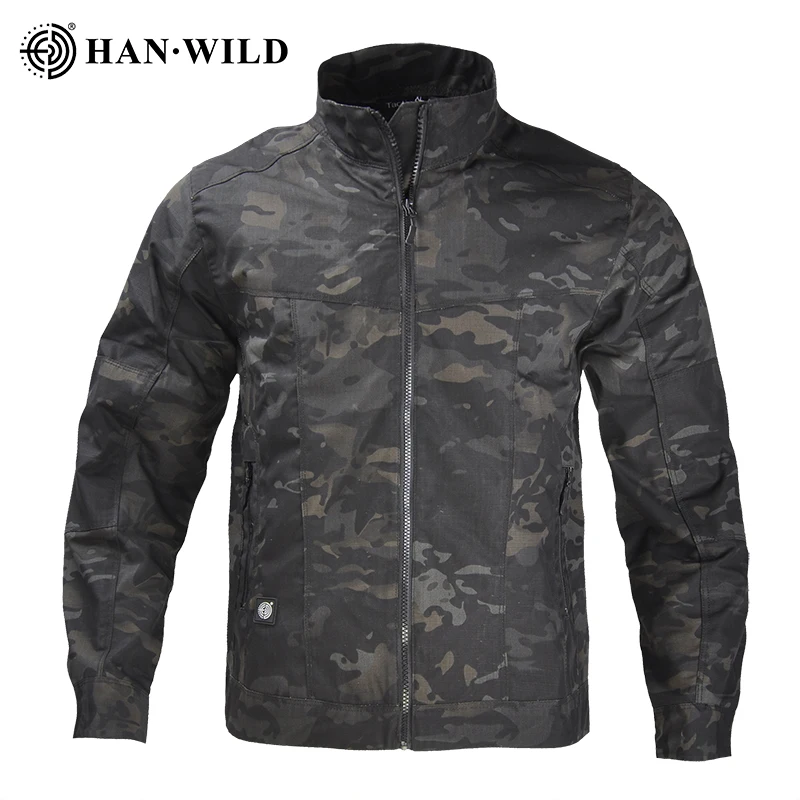 

HAN WILD Army Military Jacket Tactical Combat Jackets Tops Multicam Coats Men Clothing Ripstop Multicam Paintball Hiking Clothes