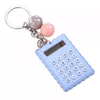 the newmini portable cute cookies style key chain calculator candy color pocket calculator pink