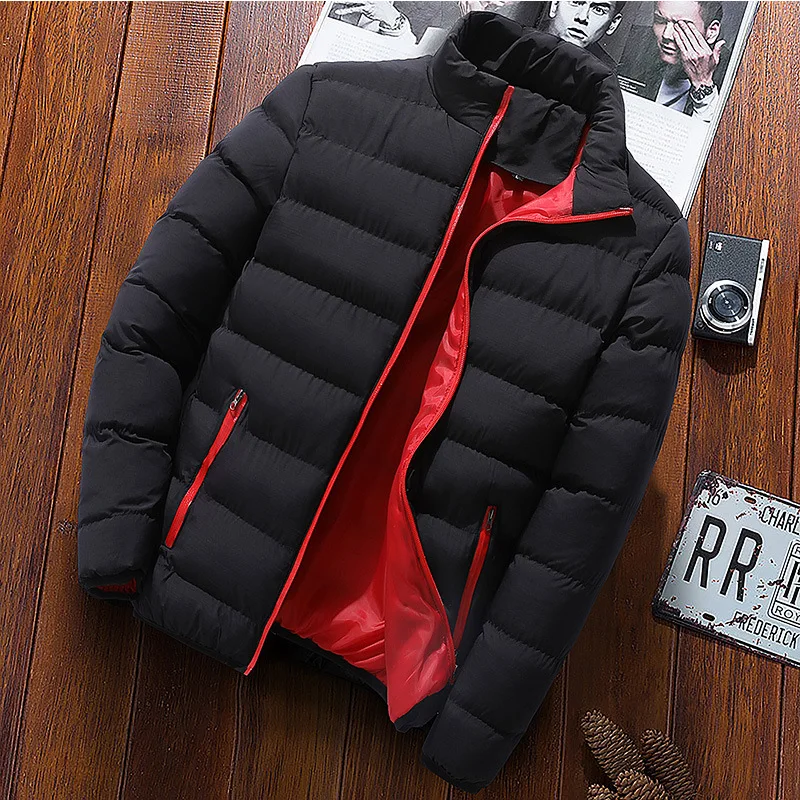 Casual Mens Outwear Coats 2022 Thick Men Parka Jackets Solid Stand Collar Male Windbreak Winter Warm Cotton Padded Down Jacket