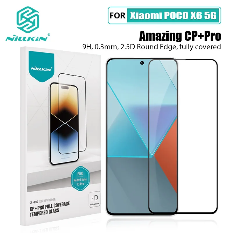 Для Xiaomi POCO X6 5G закаленное стекло NILLKIN CP + Pro защита от взрыва полностью Защитная