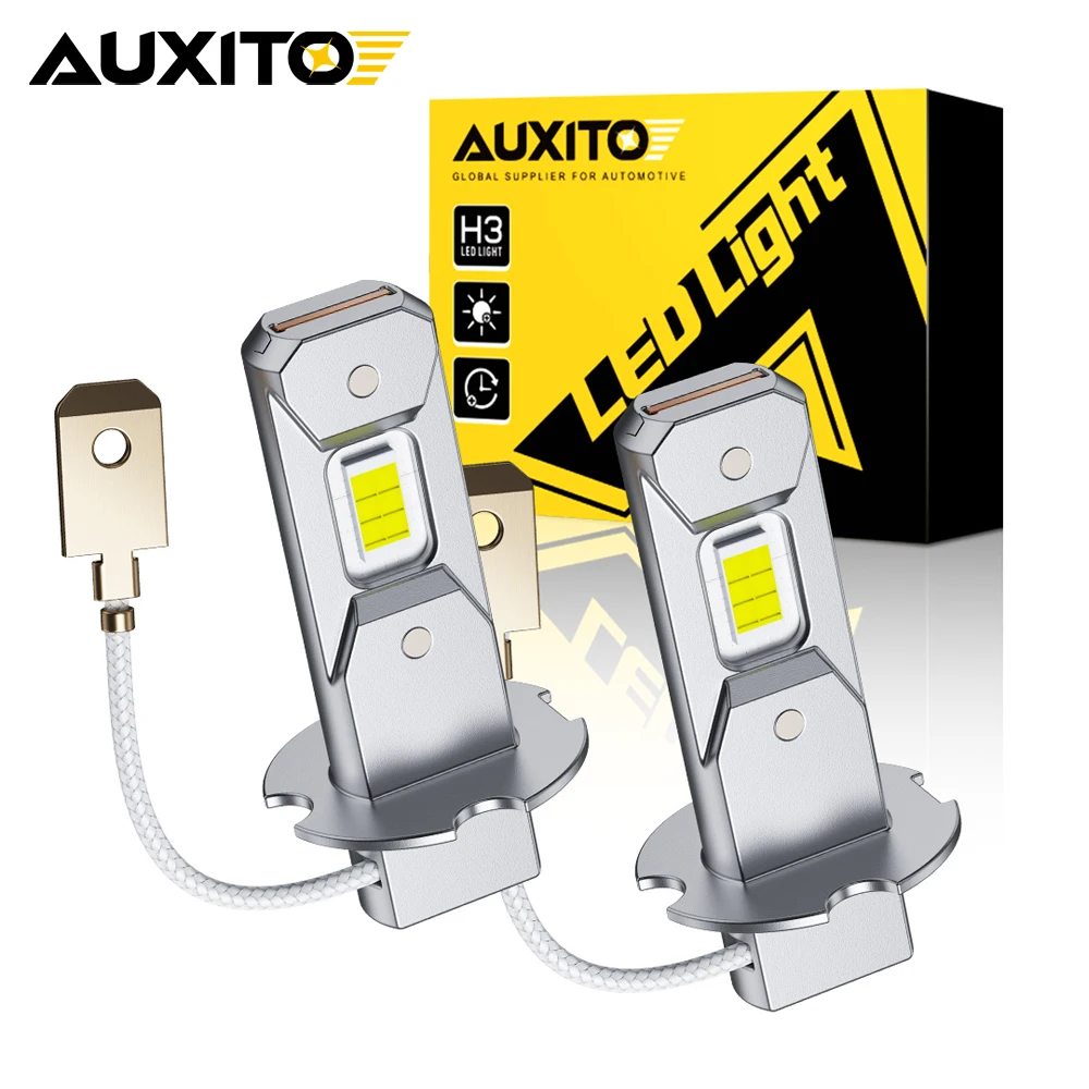 AUXITO 2шт H3 LED Canbus Автомобильные лампы Противотуманные фары DRL High Power H3 LED Желтый 3000K Белый 6500K H3 Диодные лампы Лампа Мини 1:1 12V