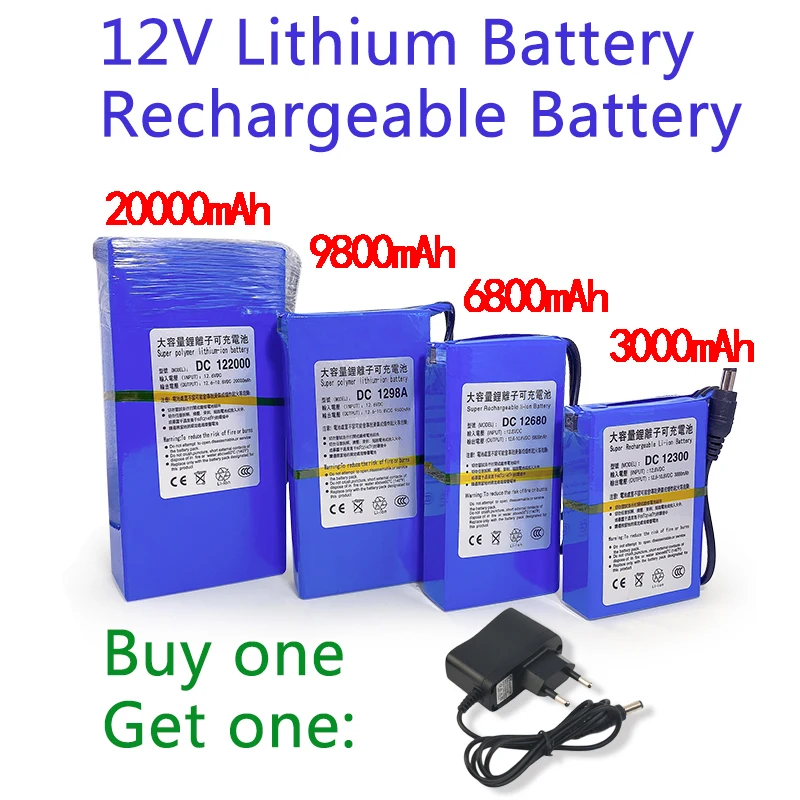 

100% Originele Lading Beschermende Dc 12V 20000Mah Li-Ion Super Oplaadbare Batterij Backup Gratis Verzending